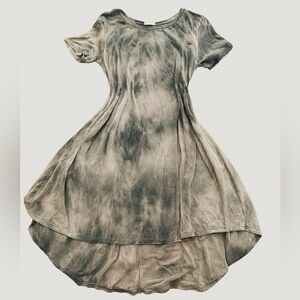 Lularoe Carly Gray Tie-Dye Hi-Lo Midi Dress, Size Small